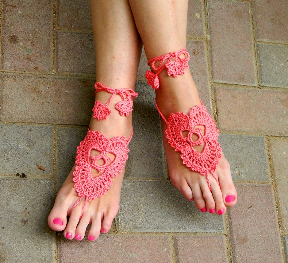 Pink barefoot sandals